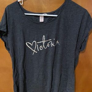 gray victoria’s secret sleep shirt small